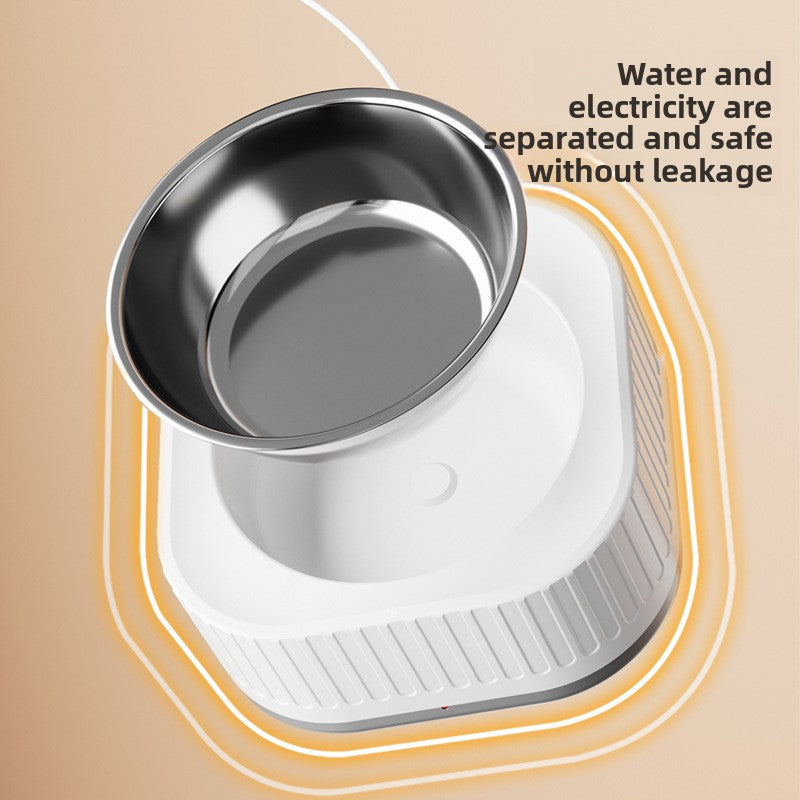 Stainless steel cup with water separator on a beige background