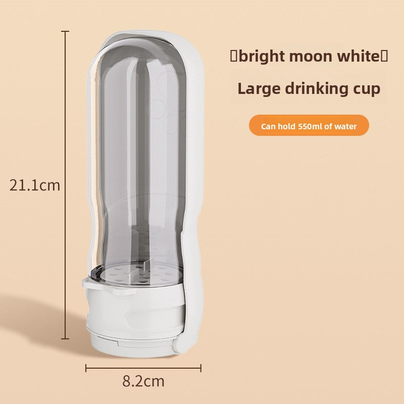 Large drinking cup with dimensions and capacity details on a beige background