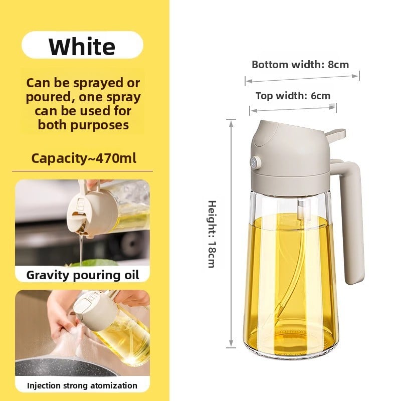 Oil sprayer with measurement details on a white background