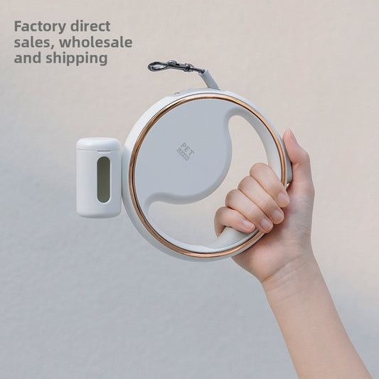 Automatic Retractable Dog Leash with LED Light & Waste Bag Dispenser