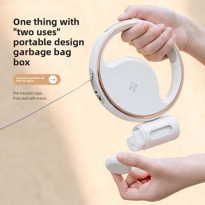 Automatic Retractable Dog Leash with LED Light & Waste Bag Dispenser